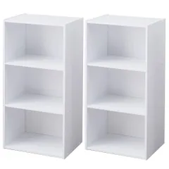アイリスオーヤマ カラーボックス 3段 13色 2個セット 収納ボックス 本棚 幅41.5×奥行29×高さ88cm ホワ アウトレット