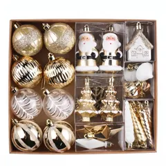 Valery Madelyn クリスマス オーナメント 40個セット ホワイト ゴールド 白金 クリスマス ツリー 飾り 新着