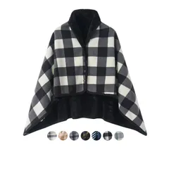VERILADY ひざ掛け 肩掛け 着る毛布 4wayブランケット 毛布 ボタン付き 裏起毛 ハーフケット あったか 吸｜在庫あり
