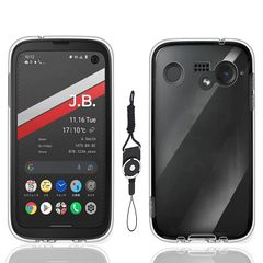 KYOCERA 京セラ BALMUDA Phone 専用 TPU ケース 透明 薄型 耐衝撃 携帯便利 黄変防止 汚れ防止 耐水 防指紋 散熱加工 携帯ストラップ 付属 1