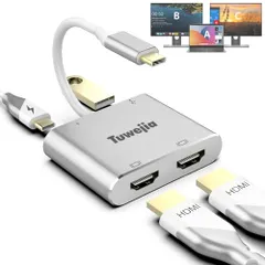 USB C デュアル HDMI 分配器 拡張モード対応 マルチディスプレイ 3画面hdmi タイプc h-dmi typ アウトレット
