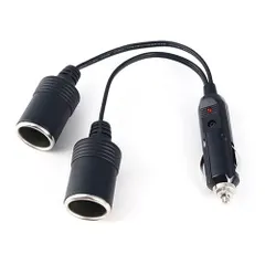 【即納】シガーソケット 2連 12V/24V対応 車用 大功率 LEDインジケーター付き シガーライター アダプター 分配器 D