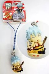 중고 キーホルダー・マスコット キャラクター 坂田銀時 たこ焼 根付 ブルー シルバー 「銀魂’」 大阪限定