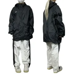 【期間限定】THE NORTH FACE ブラック オーバーサイズ フード付きウィンドブレーカー トラックジャケット L