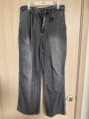 中古 Hatchingroom DICKIES ベルト付き スノージーンズ ウォッシュドブラック 3 即納