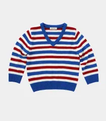 ポニーテール Papillon Stripe Vネックニット 新着