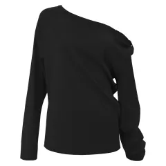 【期間限定】(新品) チェメシ BOW ONE-SHOULDER LONG SLEEVE BLACK