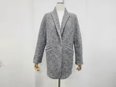 SISLEY グレー ハチ リブ編み ウールジャケット レディース 66｜在庫あり