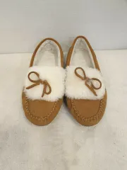 中古 Bearpaw(ベアパウ) シープスキン リボン モカシンシューズ ブラウン 235 即納