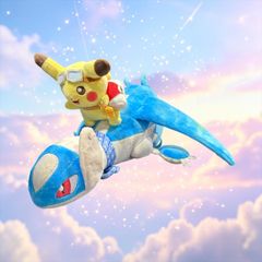 ラティオス& 피카츄 ぬいぐるみ ラティオスに乗って 포켓몬 Pokémon 포켓몬 センター Pokémon Center 日本限定 ぬいぐるみ マスコット アニメ キャラクター グッズ ラティオス Y8-1020