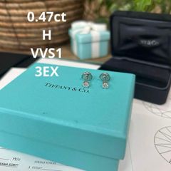 ティファニー ソリティアダイヤモンドスタッドピアス 0.47ct プラチナ 現行