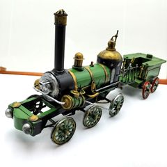 JayLand製 アンティーク調 蒸気機関車 連結 ブリキ製 全長40cm 置物 オブジェ インテリア 레트로
