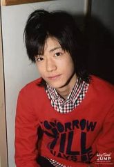 중고 生写真 ジャニーズ Hey! Say! JUMP 中島裕翔 上半身・衣装赤・シャツチェック柄・背景白 Hey! Say! JUMP Spring Tour 2008