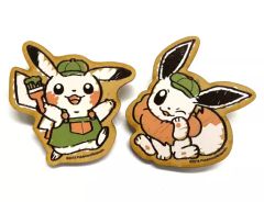 중고 クリップ 피카츄 イーブイ ウッドクリップセット 2個セット 「ポケットモンスター 피카츄 &イーブイ ファクトリー」
