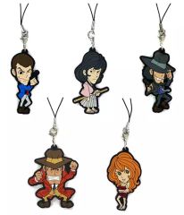 중고 ストラップ キャラクター 全5種セット ラバーストラップ 「 이치방쿠지 ルパン三世～永遠の相棒編～」 G賞