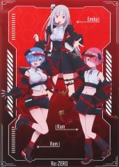 중고 クリアポスター コラボ書き下ろし ビッグクリアポスター エミリア＆レム＆ラム 「Re：ゼロから始める異世界生活×ラウンドワン」