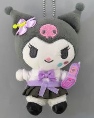 중고 ぬいぐるみマスコット・ぬいぐるみバッジ 쿠로미 ときめき平成コギャルデザインシリーズ マスコットホルダー 「ハローキティ」