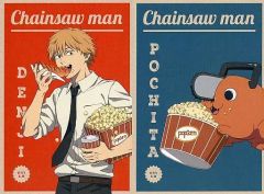 중고 キャラカード デンジ＆ポチタ ロビーカード2枚セット 「アニメーション 체인소맨 展」