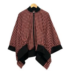 FENDI(フェンディ) ポンチョ サイズUSA 6 レディース美品 FJ6898 レッド×白×黒
