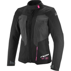 イクソン IXON Tyr waterproof Ladies Textile Parka 防水 レディース パーカーバイクジャケット/ブラックグレーピンク
