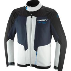 イクソン IXON Tyr Textile Parka パーカーバイクジャケット/ブラックホワイトブルー