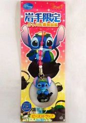 중고 ストラップ キャラクター スティッチ 河童＆南部鉄瓶 ビーズストラップ ピンク 「リロ＆スティッチ」 岩手限定