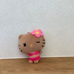 ハローキティ 日焼けシリーズ ピンクビキニ ハイビスカス ぬいぐるみマスコット キーホルダー