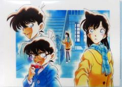 중고 クリアファイル 工藤新一＆江戸川コナン＆毛利蘭 クリアファイル 「名探偵コナン連載20周年記念 コナン展 」