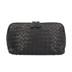 ボッテガヴェネタ フラットオーバル ポーチ イントレチャート ポーチ レザー 132534 レディース BOTTEGAVENETA 中古 ボッテガヴェネタ