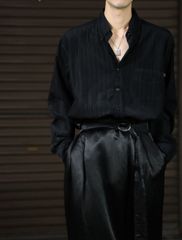 gradation black fine corduroy s shirt 90s 00s グラデーション ストライプ柄 コーデュロイ 長袖シャツ 黒 ブラック L