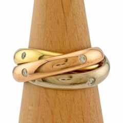 カルティエ トリニティ リング 指輪 12号 18金 K18イエローゴールド ダイヤモンド レディース CARTIER 中古 カルティエ