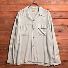 1940s Cavendish "Peppermint" Rayon Open Collar Shirt L 1940年代 キャベンディッシュ ペパーミント レーヨン オープンカラーシャツ