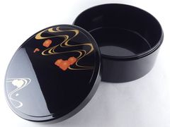 わじま龍作「輪島塗 茶櫃」共箱 約33cm 保証品 煎茶道具 R G-3