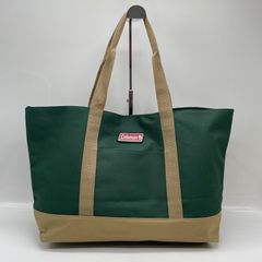 BN419 ●Coleman 콜맨 토트백 그린×베이지 대용량