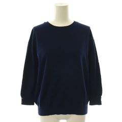 シップス エニィ SHIPS any ニット セーター 七分袖 薄手 38 ネイビー ES ■KC