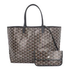 ゴヤール サンルイPM トートバッグ PVCコーティングキャンバス ブラック ユニセックス GOYARD 中古 ゴヤール