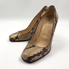 Christian Louboutin クリスチャンルブタン ヘビ柄ハイヒール パイソン パンプス 靴 シューズ レディース 【FJ1022】