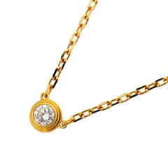【6jkb0164】カルティエ ネックレス ダムール SM/1PD K18YG イエローゴールド ダイヤモンド【中古】レディース