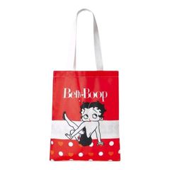 Betty Boop ベティちゃん トートバッグ 縦型 レッド×ホワイト ベティブープ bag 水玉 ハート柄 肩掛けバッグ ショルダーバッグ 手提げバッグ 可愛い アメコミ キャラクター 레트로 ギフト プレゼント 海外製品