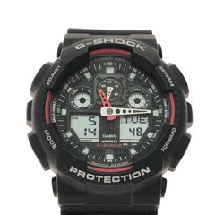 CASIO カシオ メンズ腕時計 デジアナウォッチ クオーツ G-SHOCK Gショック GA-100 ブラック/レッド