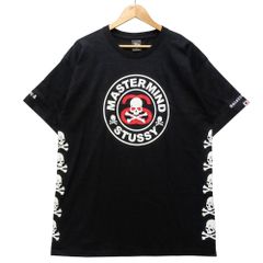 STUSSY ステューシー × MASTERMIND JAPAN サークル スカル プリント 半袖Ｔシャツ ブラック サイズ L 正規品 / 56633