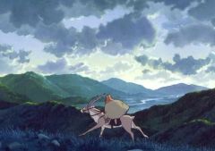 중고 ポストカード 1.アシタカ&ヤックル 走り Art of Ghibli ポストカード 「もののけ姫」