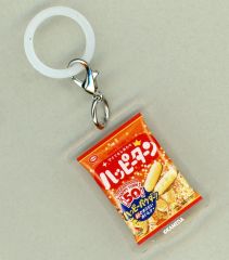 중고 キーホルダー ハッピーターン パッケージ 「ハッピーターン 50周年 POP UP STORE 集めてハッピー! めじるしチャーム」