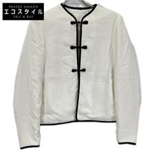 Mame Kurogouchi　マメクロゴウチ　25SS MM25SS-JK016 ホワイト×ブラック 「Viscose Rayon Floral Jacquard Silk Filling Jacket　2