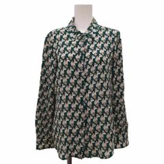 マックスマーラ ウィークエンドライン MAX MARA WEEKEND LINE シャツ ブラウス 長袖 犬柄 総柄 緑 グリーン /HN