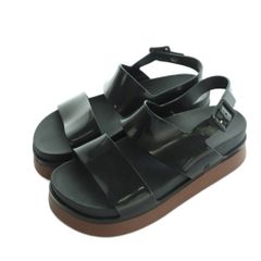 メリッサ melissa サンダル 厚底 ストラップ 22.0cm 黒 ブラック /MI