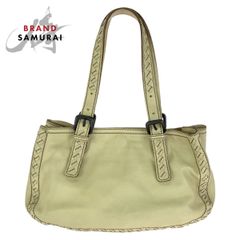 BOTTEGAVENETA ボッテガヴェネタ イントレチャート ベージュ アイボリー レザー 245322 ハンドバッグ トートバッグ レディース 1-0283129【中古】