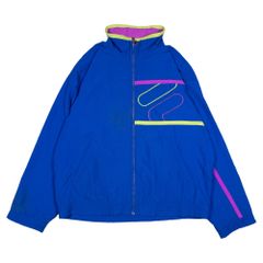 古着 90年代 FILA フィラ ジャンパー・ブルゾン マルチカラー 切替 メッシュライナー ブルー メンズXXL