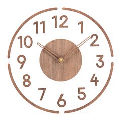 掛け時計 壁掛け時計 静音 おしゃれ アクリル 透明 軽量 カベ掛け時計 3D立体数字 見やすい 北欧 モダン 木目調 ウォールクロック 壁掛け 時計 かわいい 直径30cm リビング 寝室 部屋飾り 新築祝い ギフト 贈り物 (非電波時計) 国内発送