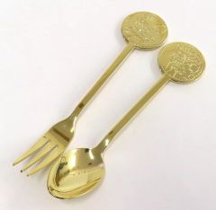 중고 カトラリー チップ＆デール スプーン＆フォークセット 「チップとデール」 ディズニーストア限定